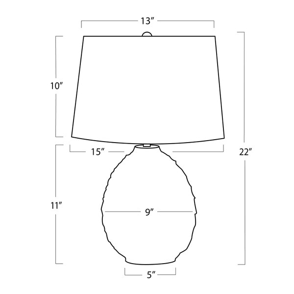 Caspian Ceramic Table Lamp Small Line Drawing